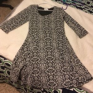 Black and white embroidered dress